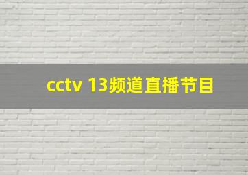 cctv 13频道直播节目